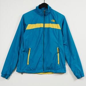 The North Face Blue Long Sleeve Packable Full Zip Windbreaker Jacket Size M